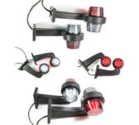 Web Truck Lot de 2 feux de gabarit LED en caoutchouc 12 V 24 V avec style Old School Graphite Dark Graphite pour voiture, camion, caravane, éclairage rouge et blanc