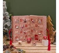 WEB2O Calendrier de l'Avent avec 24 Bougies Parfumées, Rouge et Kraft, Collection Noël, Pour Adultes et Adolescents