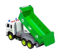 WEB2O Camion Poubelle Jouet avec Lumières et Sons, Blanc et Vert, en Plastique, Grand Format, Benne Basculante, pour Enfants 3 Ans et Plus
