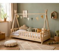 WEB2O Lit cabane Enfant en Forme de TIPI - Bois 90x190 cm