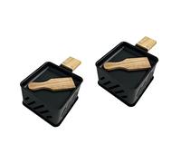 WEB2O Raclette à la bougie - Lot de 2 Poelons individuels + 2 Spatules Bois