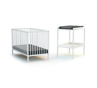 WEBABY Chambre bébé lit et table à langer en bois Blanc - Taille unique