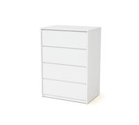 WEBABY - Commode bébé 4 tiroirs en bois UNO Blanc -