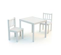 WEBABY Ensemble table chaises enfant hêtre blanc