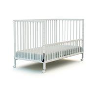 Webaby - Lit bébé cododo en Bois avec roulettes 60x120cm LIO | Bois Massif | Dès la Naissance | Réglable en Hauteur | Lit à barreau ou cododo | Confort de Sommeil | Sommier à Lattes (Blanc, Lit bébé)