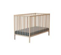 WEBABY Lit bébé ONE 60x120 cm Hêtre brut Bois massif Dès la naissance Sommier à lattes 3 hauteurs
