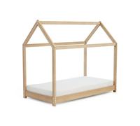 WEBABY - Lit enfant Cabane 70x140 en bois hêtre brut| A partir de 6 ans
