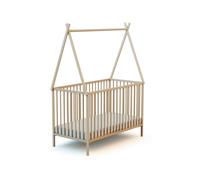 WEBABY - Lit tipi 60x120 en bois Hêtre Brut -