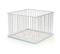 WEBABY - Parc bébé en bois 100 x 100 cm Blanc