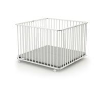 WEBABY - Parc pliant 100X100 Blanc| Parc XXL avec 4 roulettes | Fond réglable 3 hauteurs | Pour enfant jusqu'à 24 mois