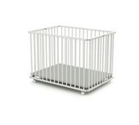 WEBABY - Parc pliant 70x100 Blanc | Parc Pliable | Fond réglable 3 hauteurs | Fond lessivable | Pour enfant jusqu'à 24 mois