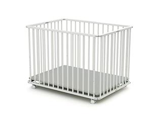 WEBABY - Parc pliant 70x100 Blanc | Parc Pliable | Fond réglable 3 hauteurs | Fond lessivable | Pour enfant jusqu'à 24 mois