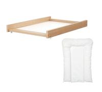 WEBABY - Plan à langer avec matelas ESSENTIEL Hêtre Verni | Pour lit bébé 60x120cm | Installation sécurisée | Léger | Maniable | Pratique | Gain de place