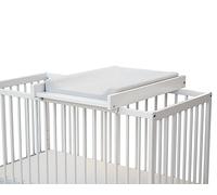 WEBABY - Plan à langer Mona Blanc |75 x 51,5 x 7 cm| Table à langer pour lit bébé 60x120cm | Installation sécurisée | Léger | Maniable | Pratique | Gain de place