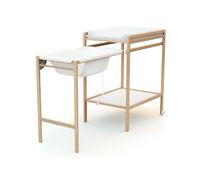 WEBABY - Table à Langer avec Baignoire en bois LILO Hêtre Verni -