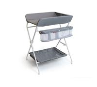 WEBABY - Table à langer pliante en acier MIO avec panier de rangement Gris et Blanc -