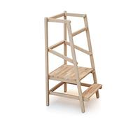 WEBABY - Tour d'Observation/d'apprentissage en bois hêtre brut | 100 x 97 x 164,5 cm | Hauteur idéal pour plan de travail |