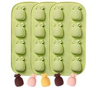 Webake 8 cavité Moule Bac à Glaçons Lot de 3 Ananas en forme de bac à glaçons - Vert