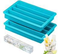 Webake Bac à Glaçons en Silicone pour Bouteille d'eau Lot de 2 Moules à Glaçons Stick pour Soda ou Les Sports Bouteille, 4 Cavités, 15,3 x 2 x 2 cm