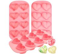 Webake bac à glaçons silicone de coeur Lot de 3 Moules à Glaçons pour Whisky, Cocktail, jus de Fruits, Boisson