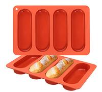 webake Hot Dog Lot de 2 moules en silicone pour petits pains et grandes barres de céréales 27,2 x 17,5 x 2,5 cm