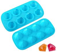 Webake Lot de 2 Bacs à Glaçons Diamante Moules à Glaçons en Silicone Moules à Glace pour Popsicle Gâteau Muffins Gelée Chocolat Savon