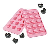 Webake Lot de 2 en forme de cœur en silicone Moules à chocolat 15 cavité Candy Moules Moule pour chocolat Rose