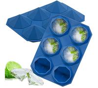 Webake Lot de 2 grands moules à glaçons en silicone en forme de diamant pour whisky, cocktails, boissons