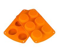 Webake Lot de 2 moules à tartelettes en silicone à 6 cavités pour tartelettes et tartelettes en forme de cacahuètes