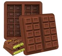 Webake Lot de 2 moules en silicone épais pour barre de chocolat et bonbons pralinés