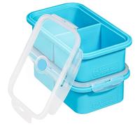 webake Lot de 2 récipients à soupe en silicone avec couvercle pour la congélation, 2 tasses de 500 ml, plateau de congélation extra large pour soupe, bouillon, sauce, beurre, préparation des repas