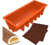 webake Moule Buche de Noel Silicone avec 2 Tapis en Silicone Moule Bûche Moule à Gâteau de Noël, 32 x 13,2 x h7,5 cm