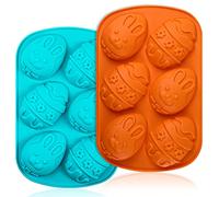 Webake Moule Chocolat Paques Silicone Lot de 2 Moule Oeuf de Paques 9cm Moule à Gâteau pour la Décoration de Gâteaux, Chocolat, Biscuits, Candy