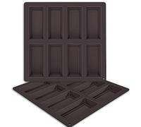 webake Moule Financier Silicone Lot de 2 Moule à Gâteau Rectangulaire Anti-adhésif 8 Cavités 9,9 x 4,5 x 1,5 cm Moule à Muffins Chocolat Biscuits Cookies
