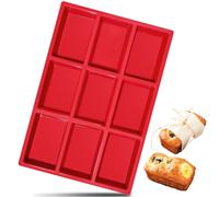 webake Moule Financier Silicone Moule à Pain Petit Mini Moule à Gâteau Rectangulaire pour Brownie, Chocolats, Bonbons, Savon, 31,5 x 21 x 3 cm, Quantité : 1 pièce