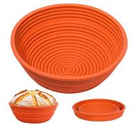 Webake Panier à Pain Rond en Silicone 24 cm Pliable pour Faire son Pain et son Levain, Pâte, Pizza et Pâtisserie