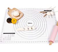 Webake Tapis de Cuisson Silicone Patisserie 70x50cm Anti-adhésif Feuille de Cuisson Reutilisable Pâtisserie Baking Mat Fondant Rouleaux Pâte avec Mesure - Transparent