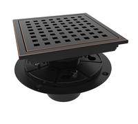 WEBANG Drain de Sol de Douche carré de 15,2 cm avec Bride, Grille à Motif carré Amovible, Acier Inoxydable SUS 304 de qualité Alimentaire, certifié Watermark et CUPC, Bronze huilé