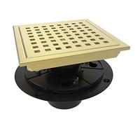 WEBANG Drain de sol de douche carré de 15,2 cm avec bride, grille à motif carré amovible, acier inoxydable SUS 304 de qualité alimentaire, certifié WaterMark et CUPC, or brossé