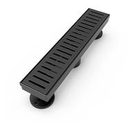 WEBANG Drain de Sol rectangulaire de Douche linéaire de 30,5 cm avec Accessoires, Grille Amovible en Acier Inoxydable SUS304 certifié CUPC, Noir Mat
