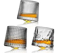Webao Lot de 3 Verres à Whisky en Cristal Old Fashioned Verres à Shot, Verre a Whiskey pour Whisky, Scotch, Cognac, Martini, 160ml (3 Pièces)