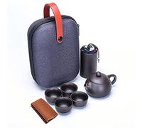 Webao Service à thé 7 pièces en céramique chinoise - Petit service à thé avec théière de 130 ml et 4 tasses à thé de 30 ml - Cadeau portable de voyage