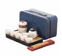 Webao Service à thé en porcelaine chinoise avec 6 tasses en céramique, petite théière avec passoire intégrée pour thé en vrac, blanc élégant