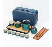 Webao Théière avec infuseur en porcelaine - Théière de voyage chinois et 6 tasses - Service à thé en corde de chanvre - Pour thé en vrac - Cadeau pour les amateurs de thé - Vert