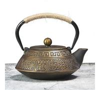 Webao Théière en fonte - 800 ml - Théière asiatique avec passoire en acier inoxydable - Motif doré