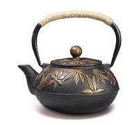 Webao Théière en Fonte avec Infuser, 800ml Théière Induction pour Thé Noir, Bouilloire à Thé pour Les Amateurs de Thé, Noir feuille d'érable