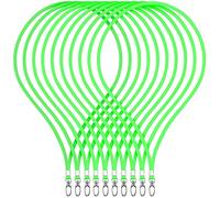 WEBBOMB 10 pièces lanière 360 ° sangle de cou Élégants et brillant avec mousqueton pour cartes d'accès porte-badge bureau carte d'identité couvre-billet lanières de téléphone portable (néon vert)