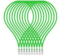 WEBBOMB 10 pièces lanière 360 ° sangle de cou Élégants et brillant avec mousqueton pour cartes d'accès porte-badge bureau carte d'identité couvre-billet lanières de téléphone portable (vert)