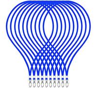 WEBBOMB 10 pièces lanière 360 ° sangle de cou Élégants et brillant avec mousqueton pour cartes d'accès porte-badge bureau carte d'identité couvre-billet lanières de téléphone portable (bleu)