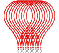 WEBBOMB 10 pièces lanière 360 ° sangle de cou Élégants et brillant avec mousqueton pour cartes d'accès porte-badge bureau carte d'identité couvre-billet lanières de téléphone portable (rougee)